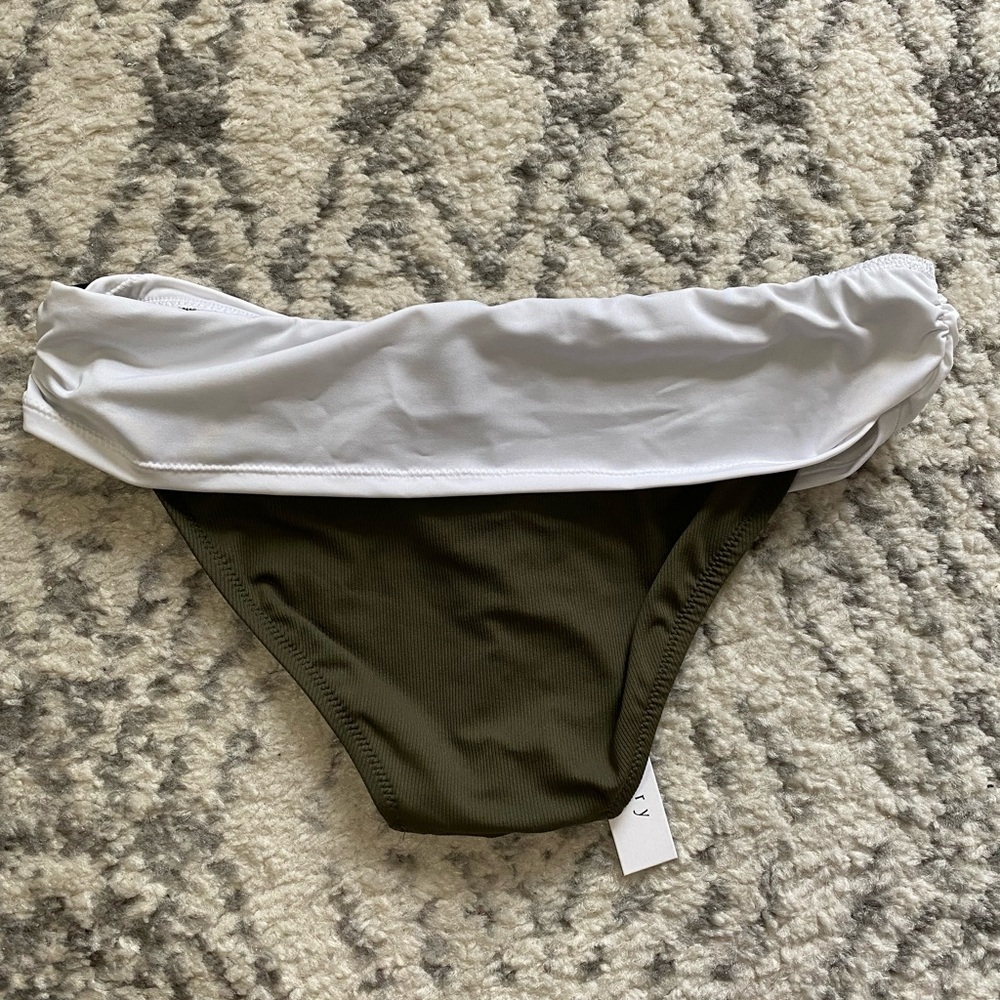 Sanctuary Block Party Wrap Hipster Swim Bottom Black White Green NEW - Picture 10 of 10